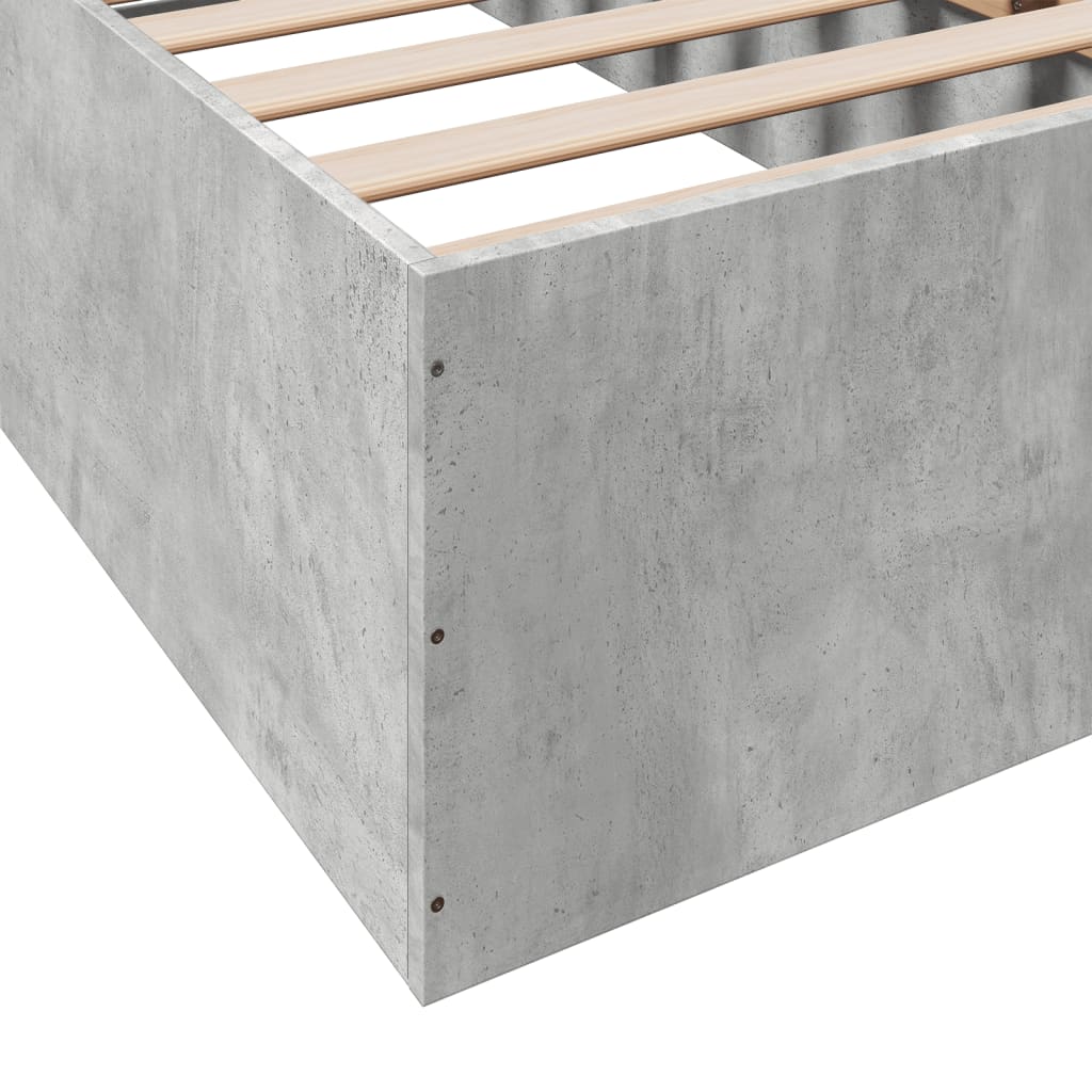 Bed Frame without Mattress Concrete Grey 90x190 cm Single