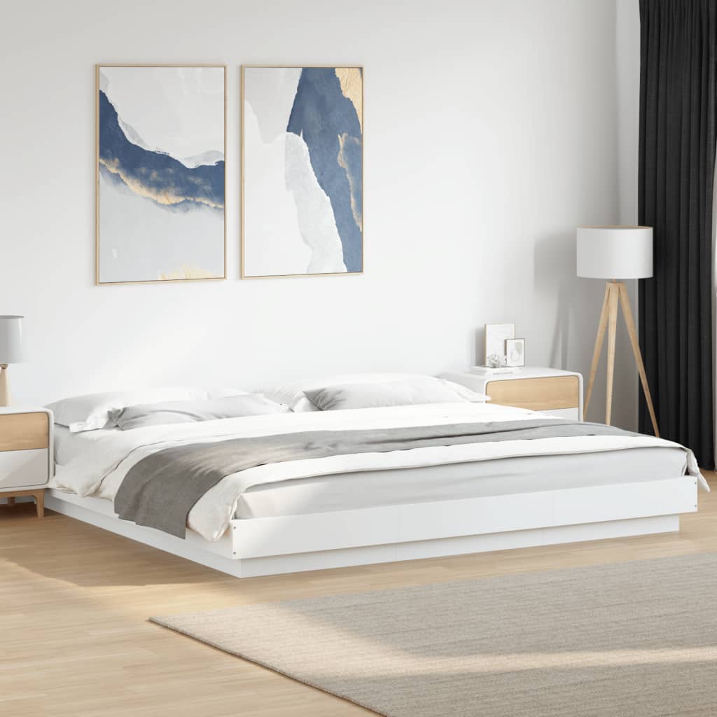 Bed Frame without Mattress White 200x200 cm