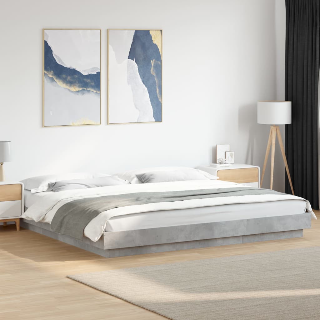 Bed Frame without Mattress Concrete Grey 200x200 cm
