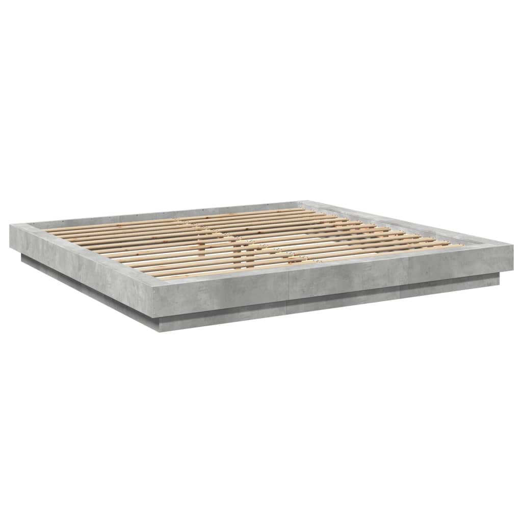 Bed Frame without Mattress Concrete Grey 180x200 cm Super King