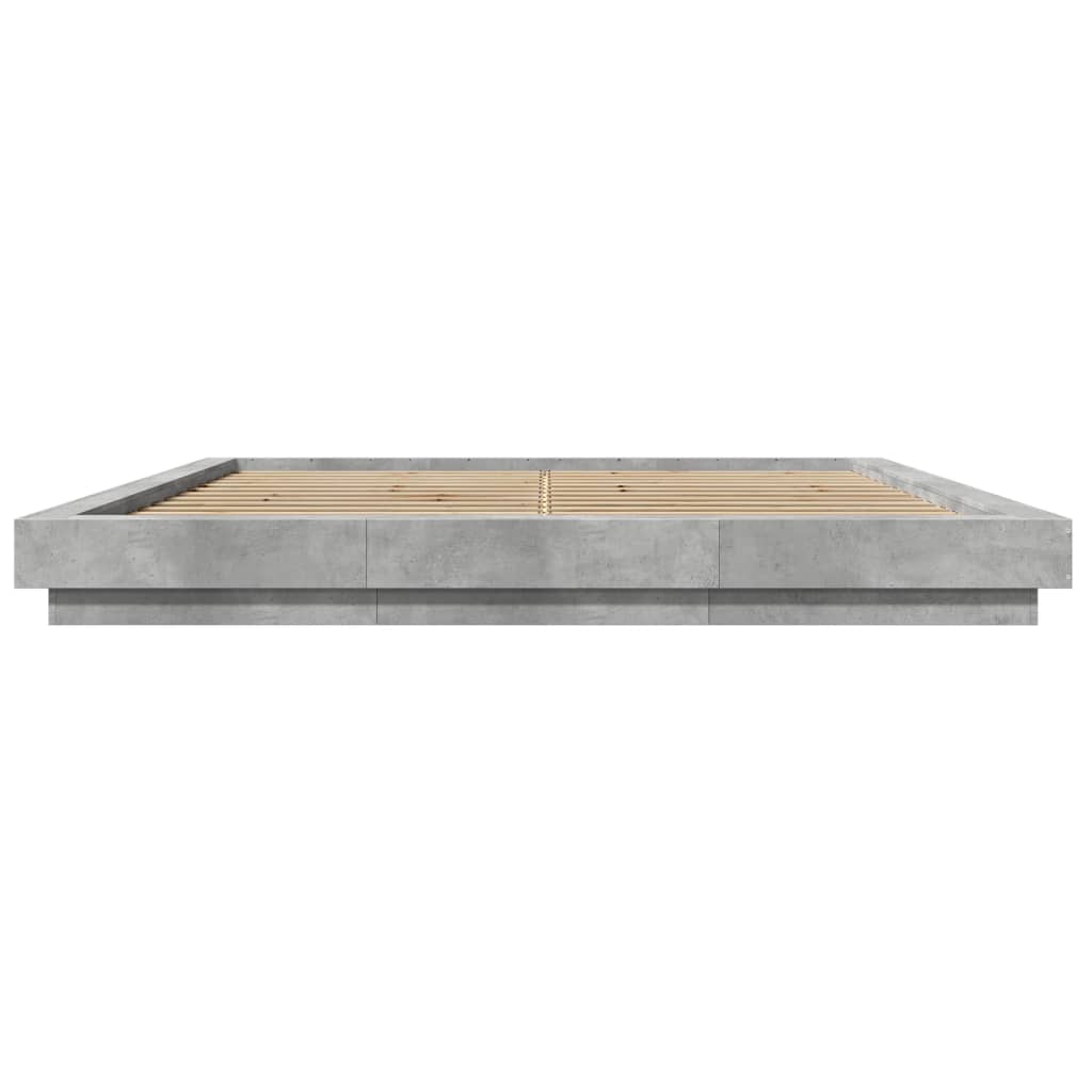 Bed Frame without Mattress Concrete Grey 180x200 cm Super King