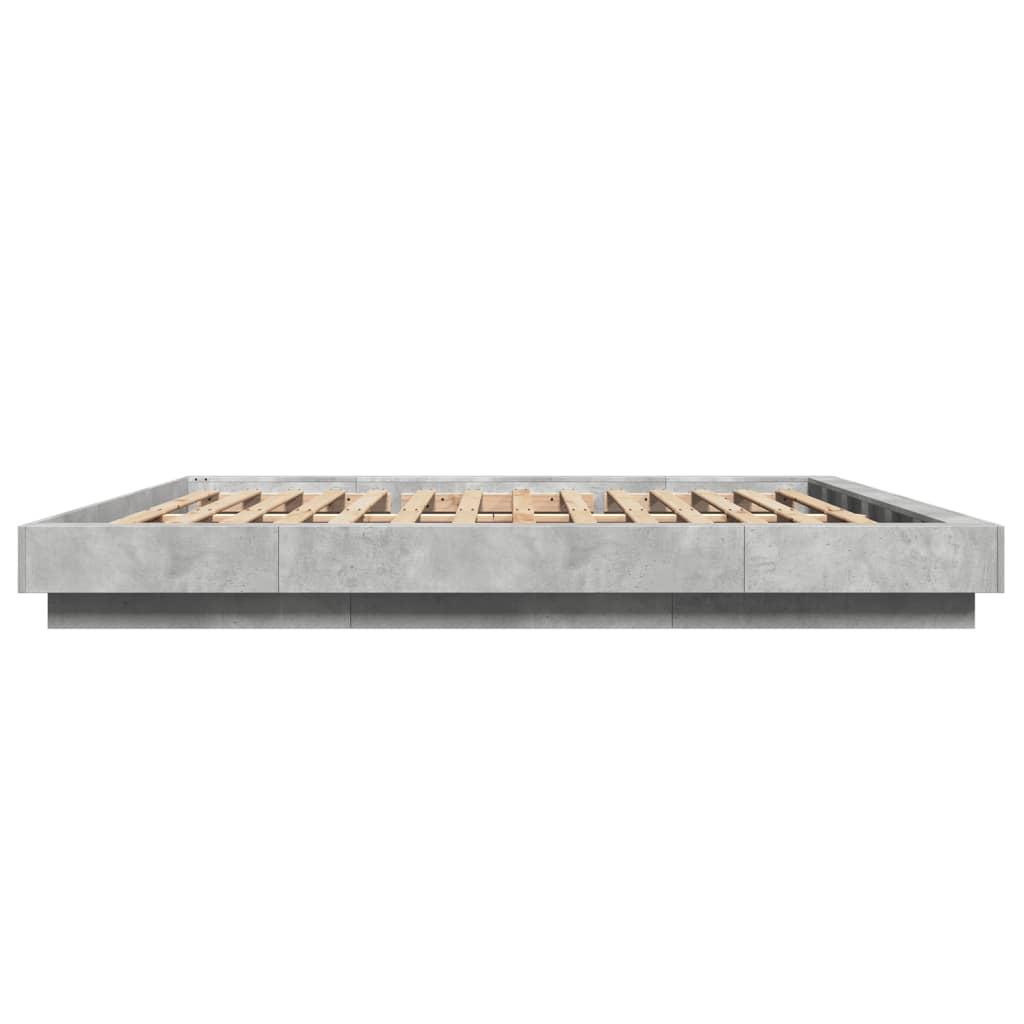 Bed Frame without Mattress Concrete Grey 180x200 cm Super King