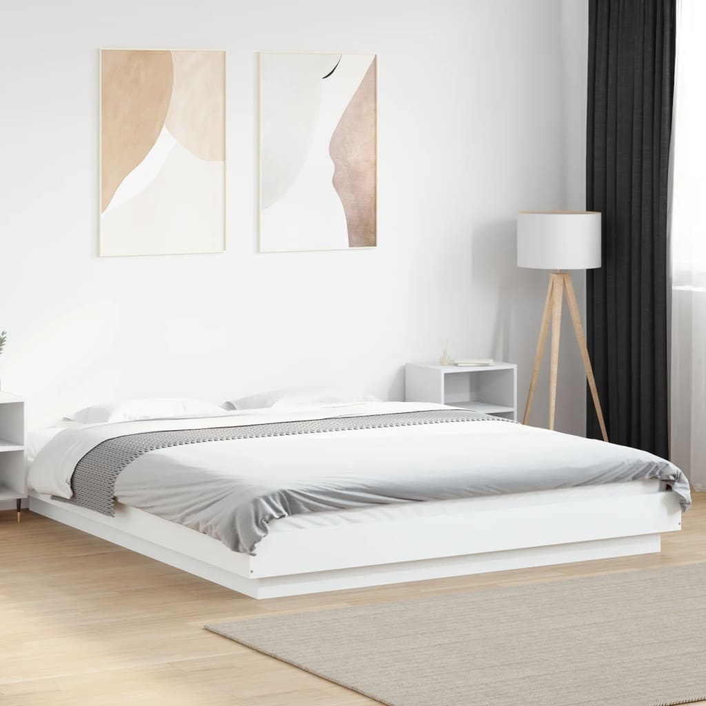 Bed Frame without Mattress White 160x200 cm