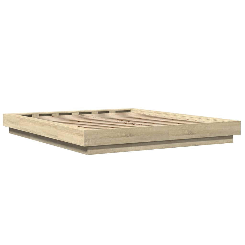 Bed Frame without Mattress Sonoma Oak 160x200 cm