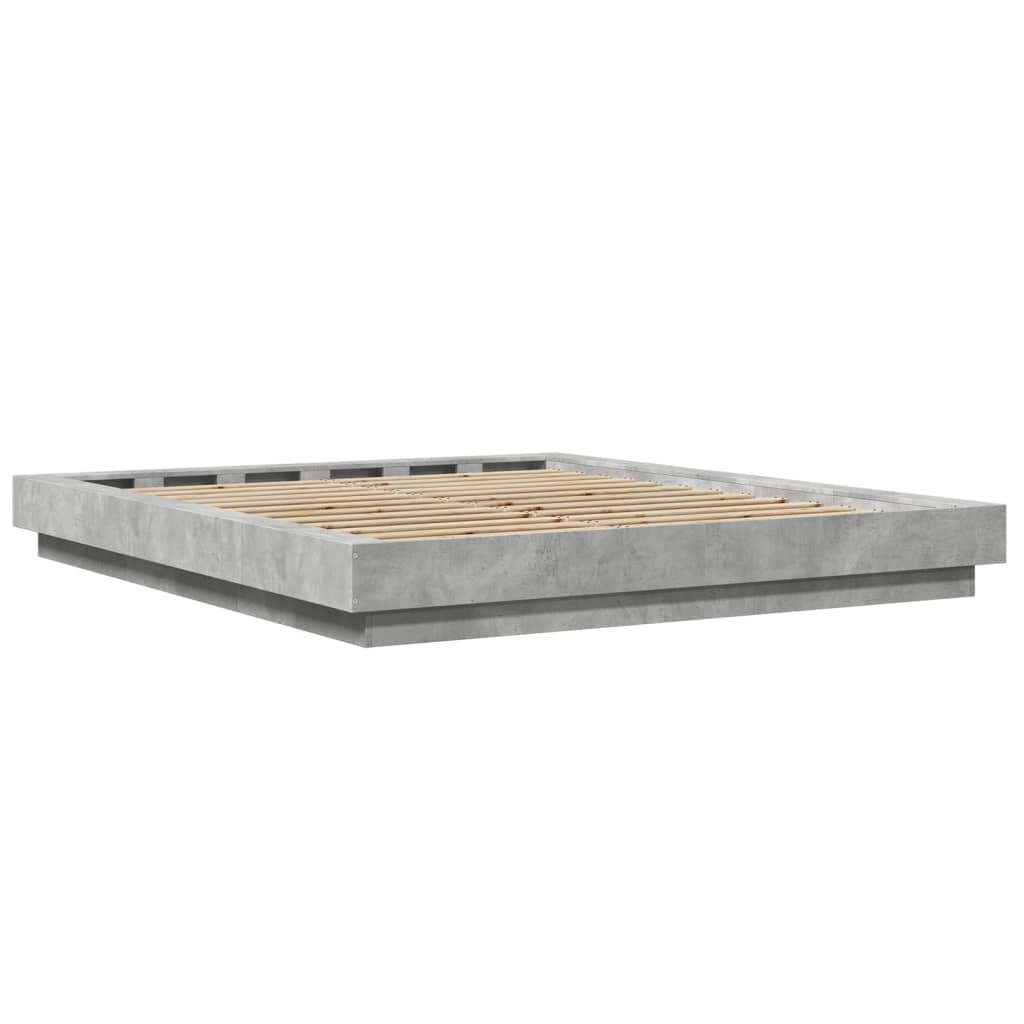 Bed Frame without Mattress Concrete Grey 160x200 cm