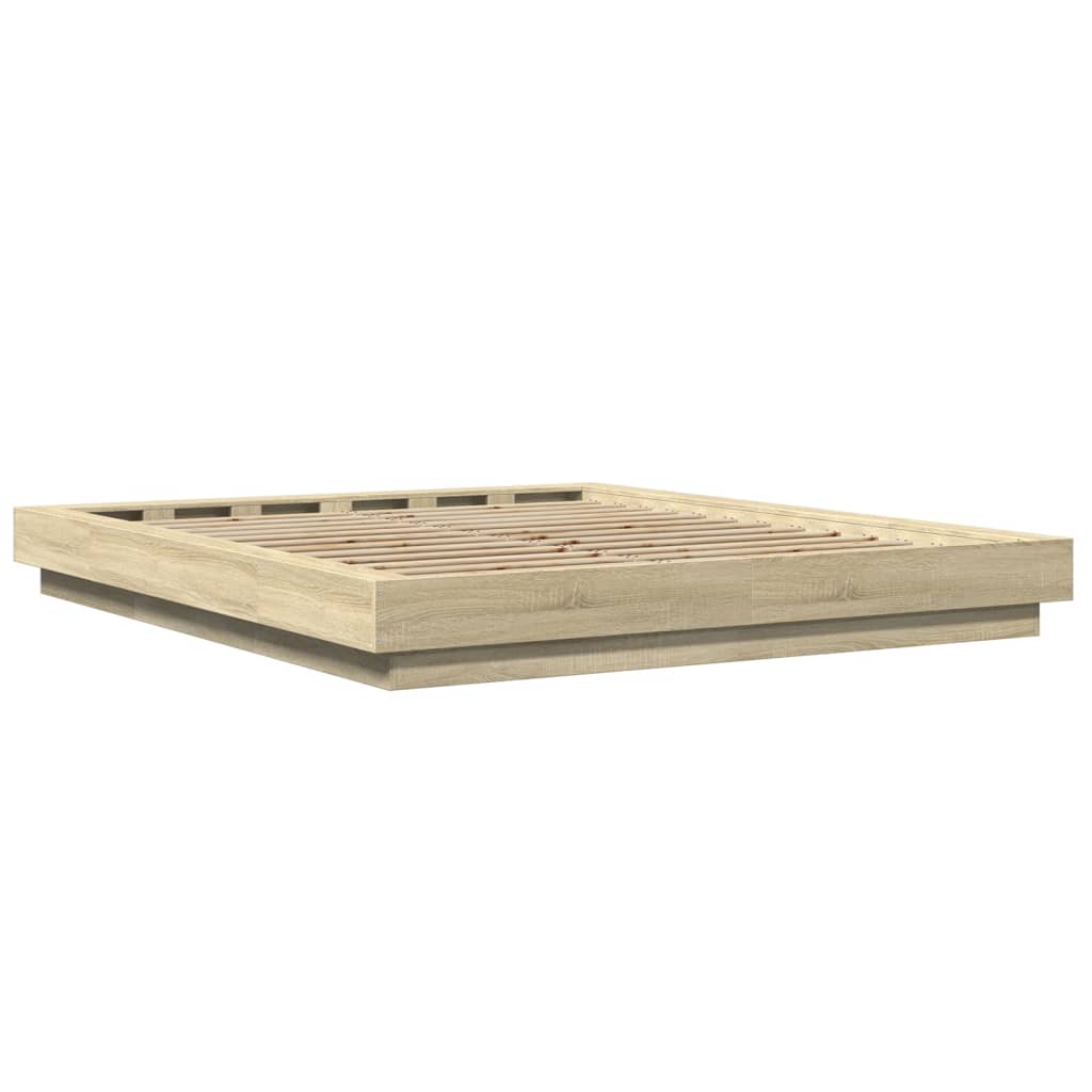 Bed Frame without Mattress Sonoma Oak 150x200 cm King Size