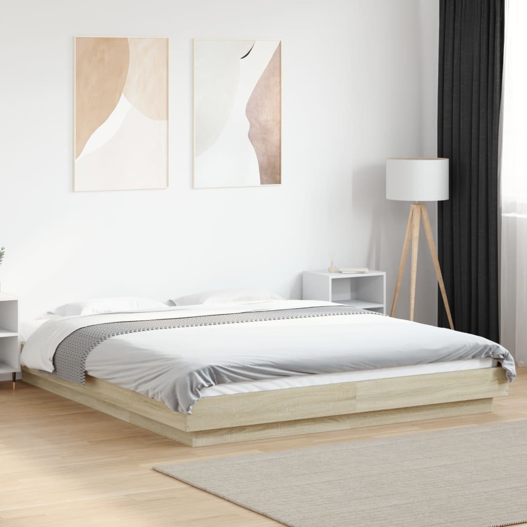 Bed Frame without Mattress Sonoma Oak 150x200 cm King Size