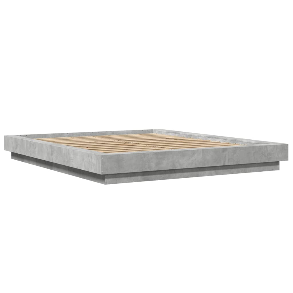 Bed Frame without Mattress Concrete Grey 150x200 cm King Size