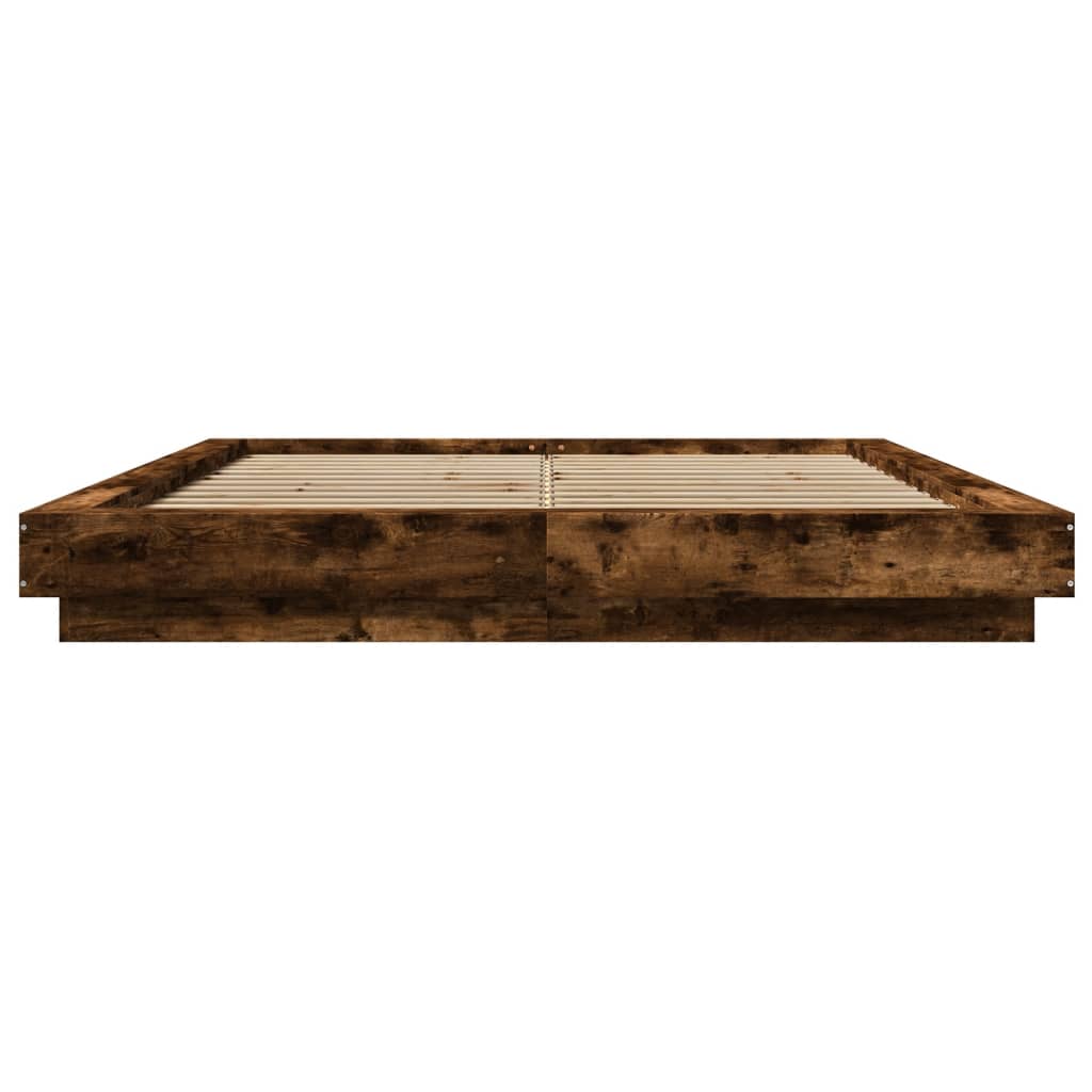 Bed Frame without Mattress Smoked Oak 150x200 cm King Size