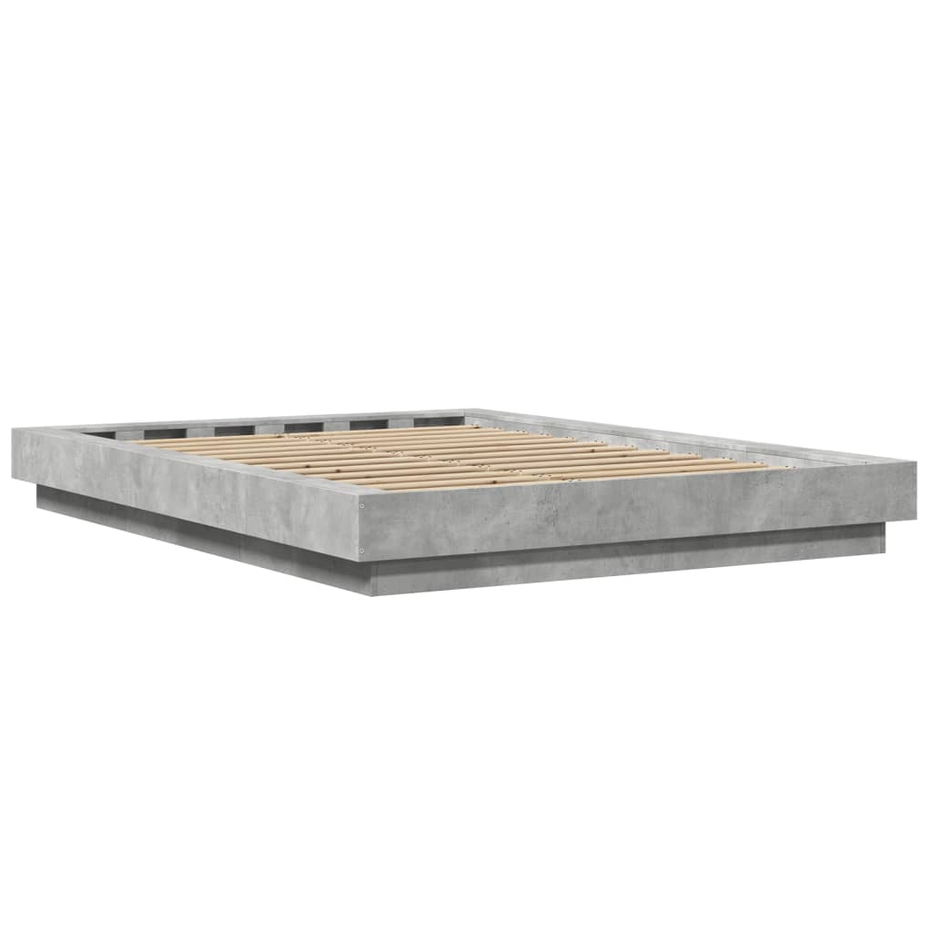 Bed Frame without Mattress Concrete Grey 140x200 cm