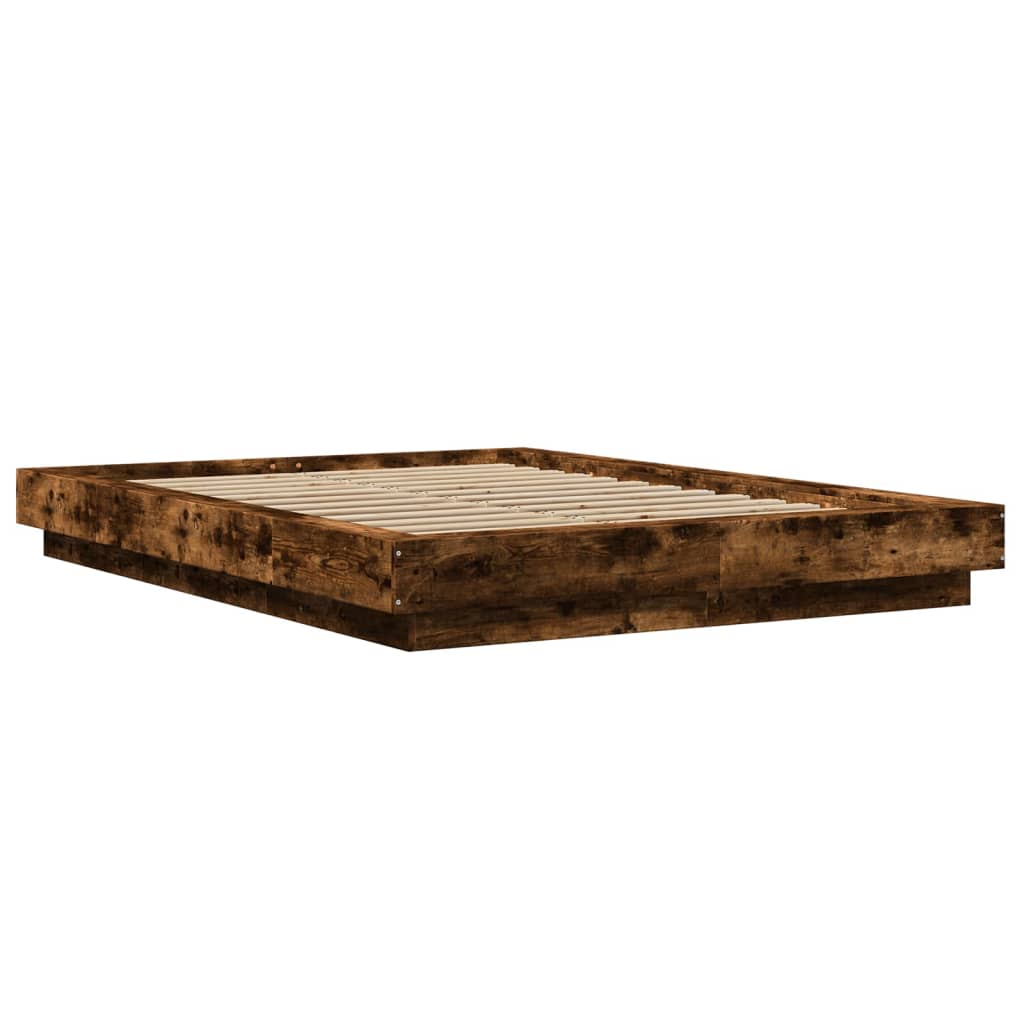 Bed Frame without Mattress Smoked Oak 120x200 cm
