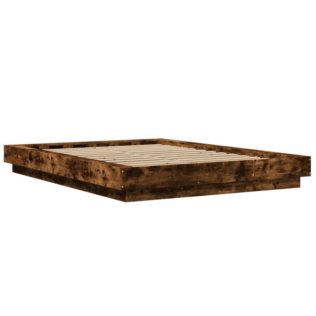 Bed Frame without Mattress Smoked Oak 120x200 cm