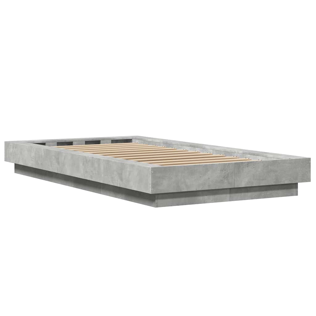 Bed Frame without Mattress Concrete Grey 100x200 cm