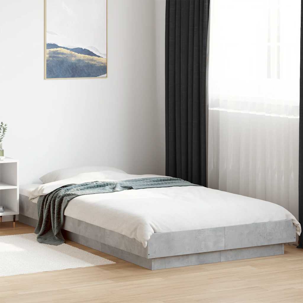 Bed Frame without Mattress Concrete Grey 100x200 cm