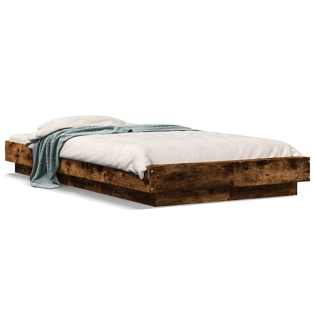 Bed Frame without Mattress Smoked Oak 100x200 cm