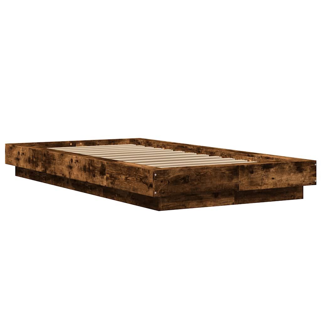 Bed Frame without Mattress Smoked Oak 100x200 cm