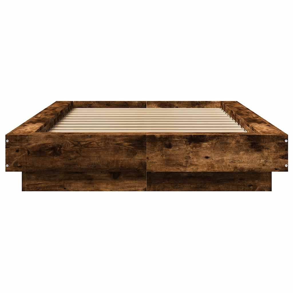 Bed Frame without Mattress Smoked Oak 100x200 cm