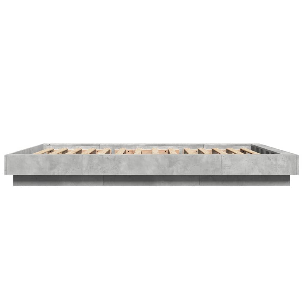 Bed Frame without Mattress Concrete Grey 120x190 cm Small Double