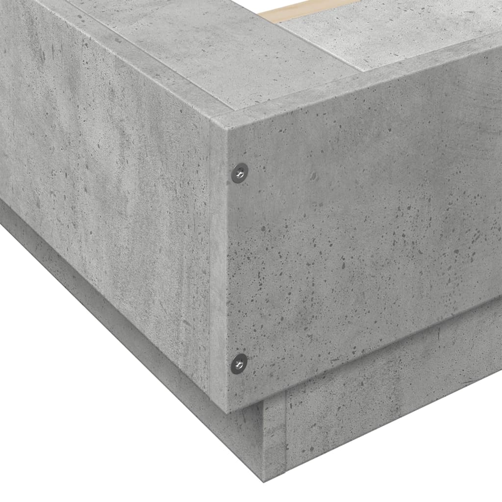 Bed Frame without Mattress Concrete Grey 90x190 cm Single