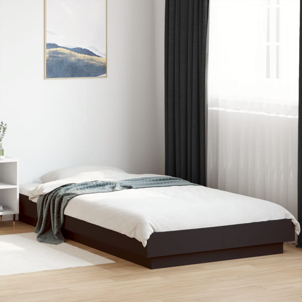 Bed Frame without Mattress Black 75x190 cm Small Single
