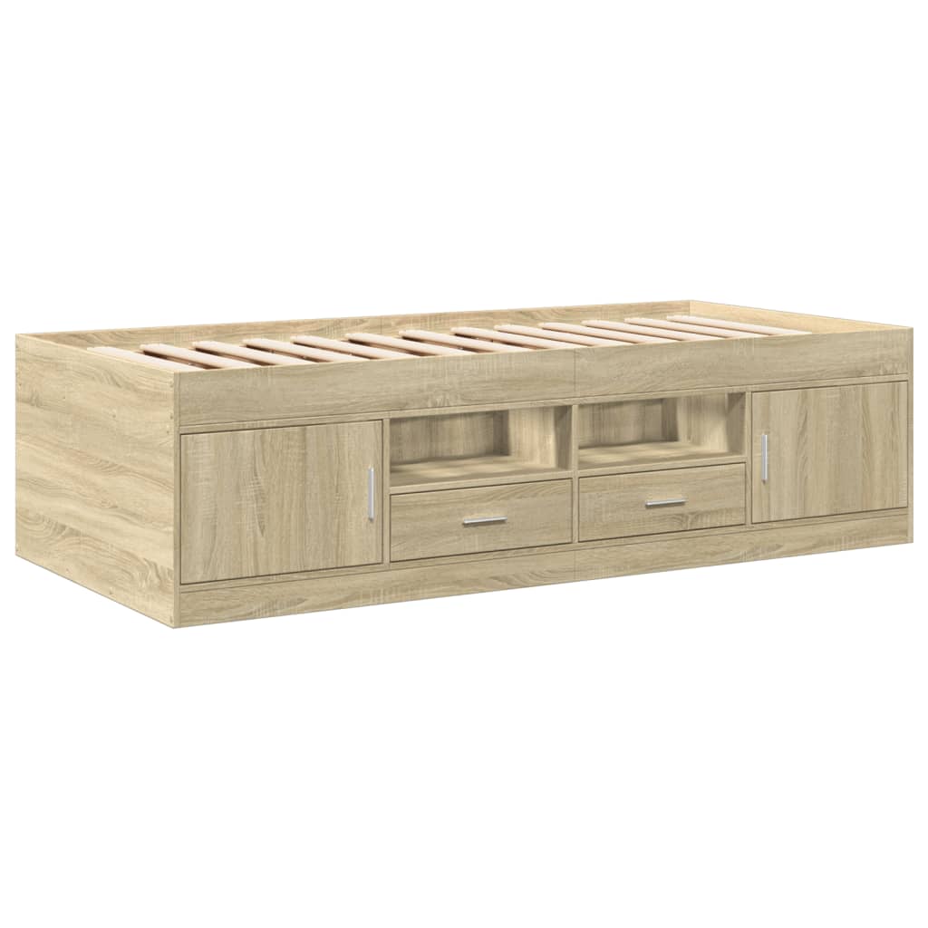 Daybed with Drawers without Mattress Sonoma Oak 90x200 cm