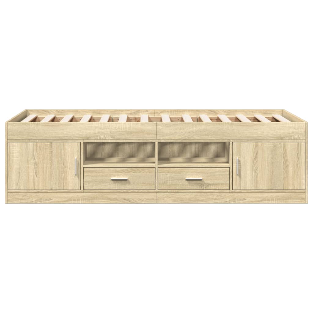 Daybed with Drawers without Mattress Sonoma Oak 90x200 cm