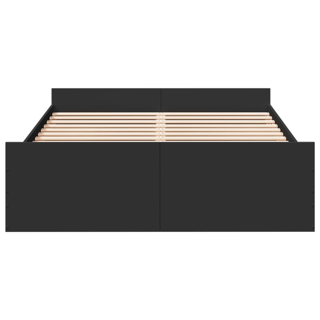 Bed Frame with Drawers without Mattress Black 135x190 cm Double