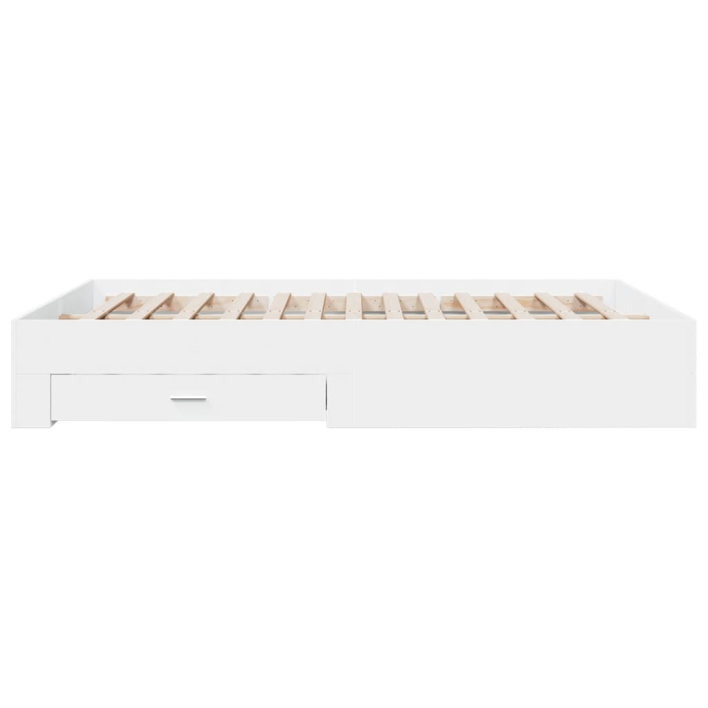 Bed Frame with Drawers without Mattress White 160x200 cm
