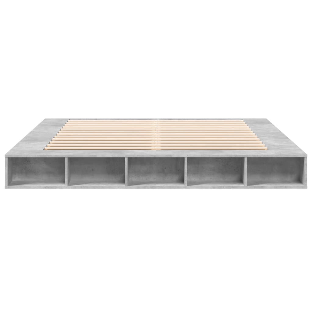 Bed Frame without Mattress Concrete Grey 200x200 cm