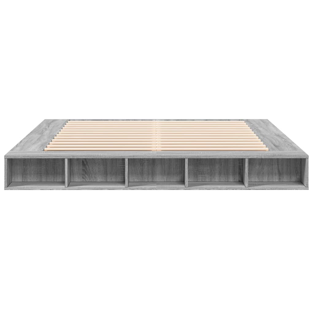 Bed Frame without Mattress Grey Sonoma 200x200 cm