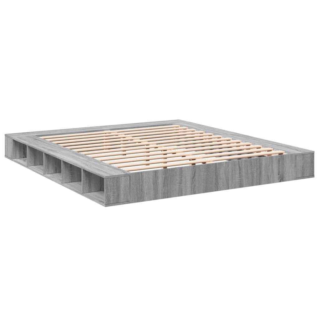 Bed Frame without Mattress Grey Sonoma 200x200 cm