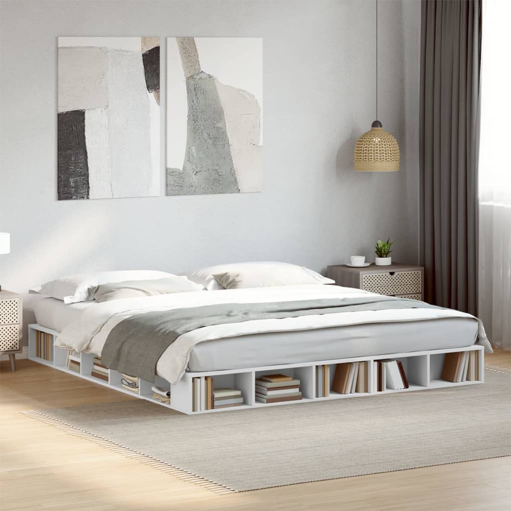 Bed Frame without Mattress White 180x200 cm Super King