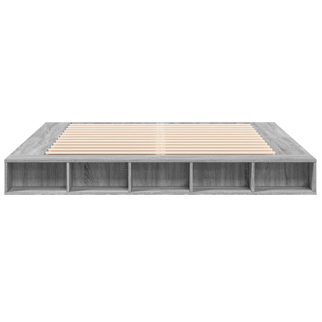Bed Frame without Mattress Grey Sonoma 180x200 cm Super King