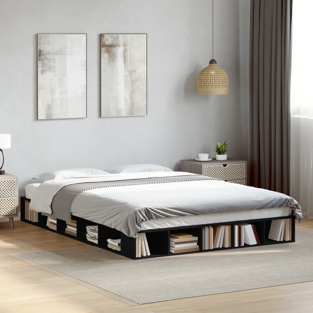 Bed Frame without Mattress Black 160x200 cm