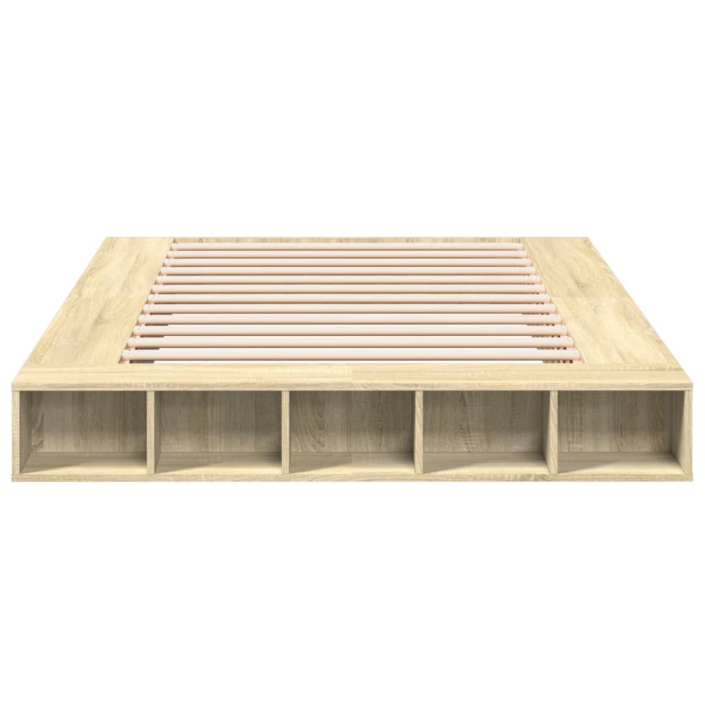 Bed Frame without Mattress Sonoma Oak 160x200 cm