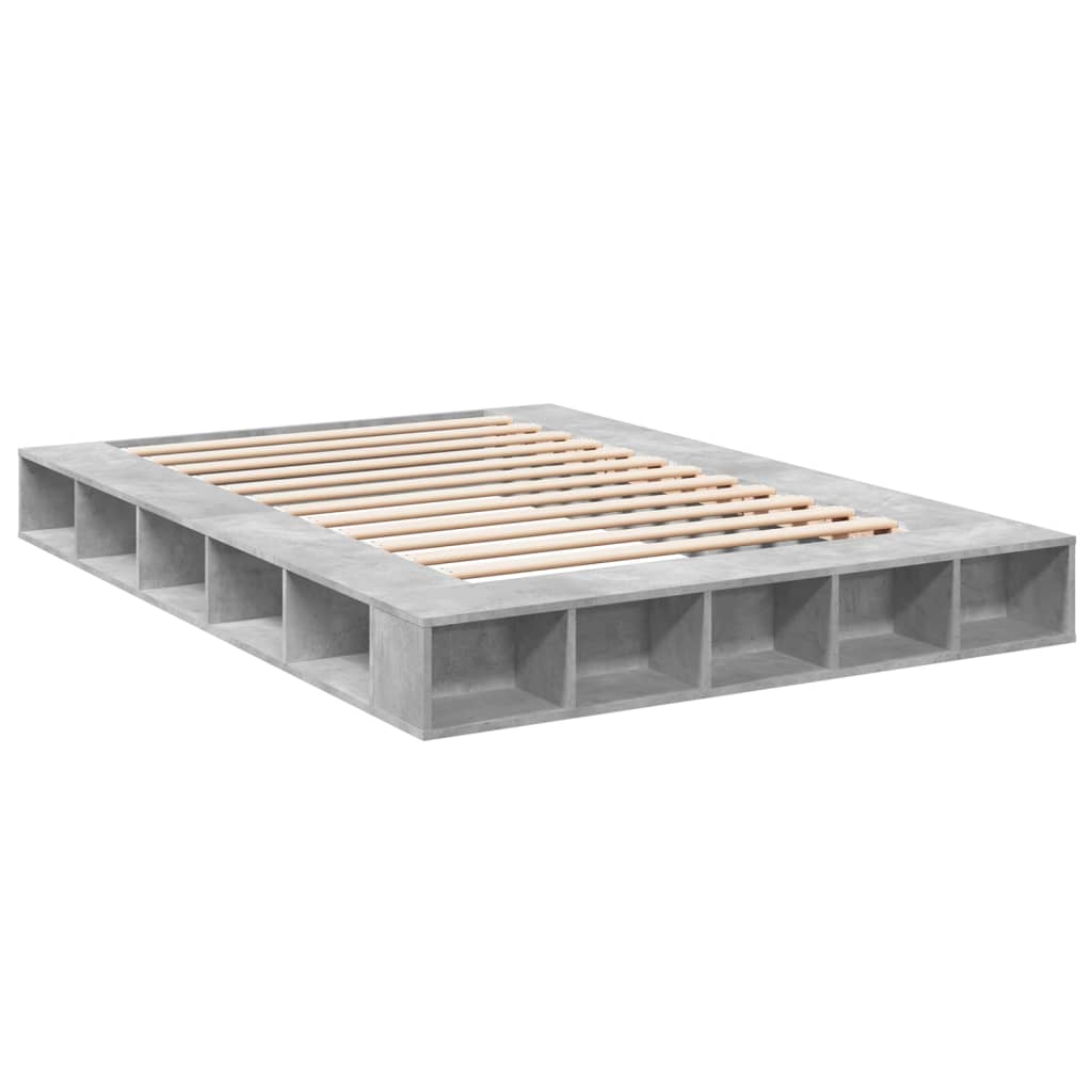 Bed Frame without Mattress Concrete Grey 150x200 cm King Size