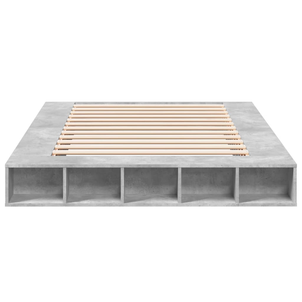 Bed Frame without Mattress Concrete Grey 150x200 cm King Size