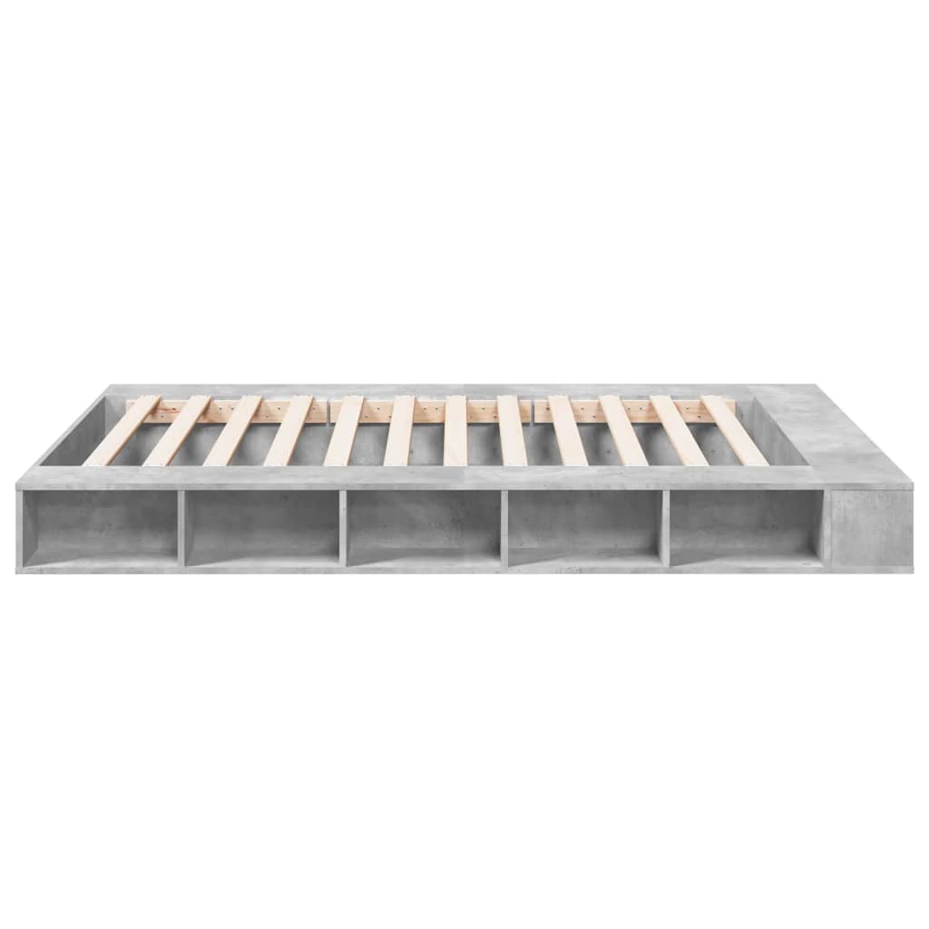 Bed Frame without Mattress Concrete Grey 150x200 cm King Size