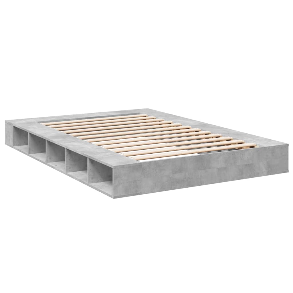 Bed Frame without Mattress Concrete Grey 150x200 cm King Size