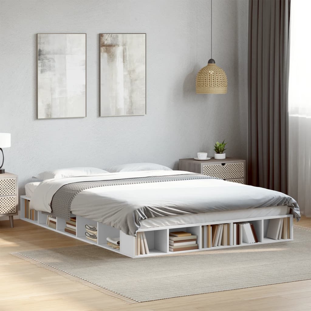 Bed Frame without Mattress White 140x200 cm