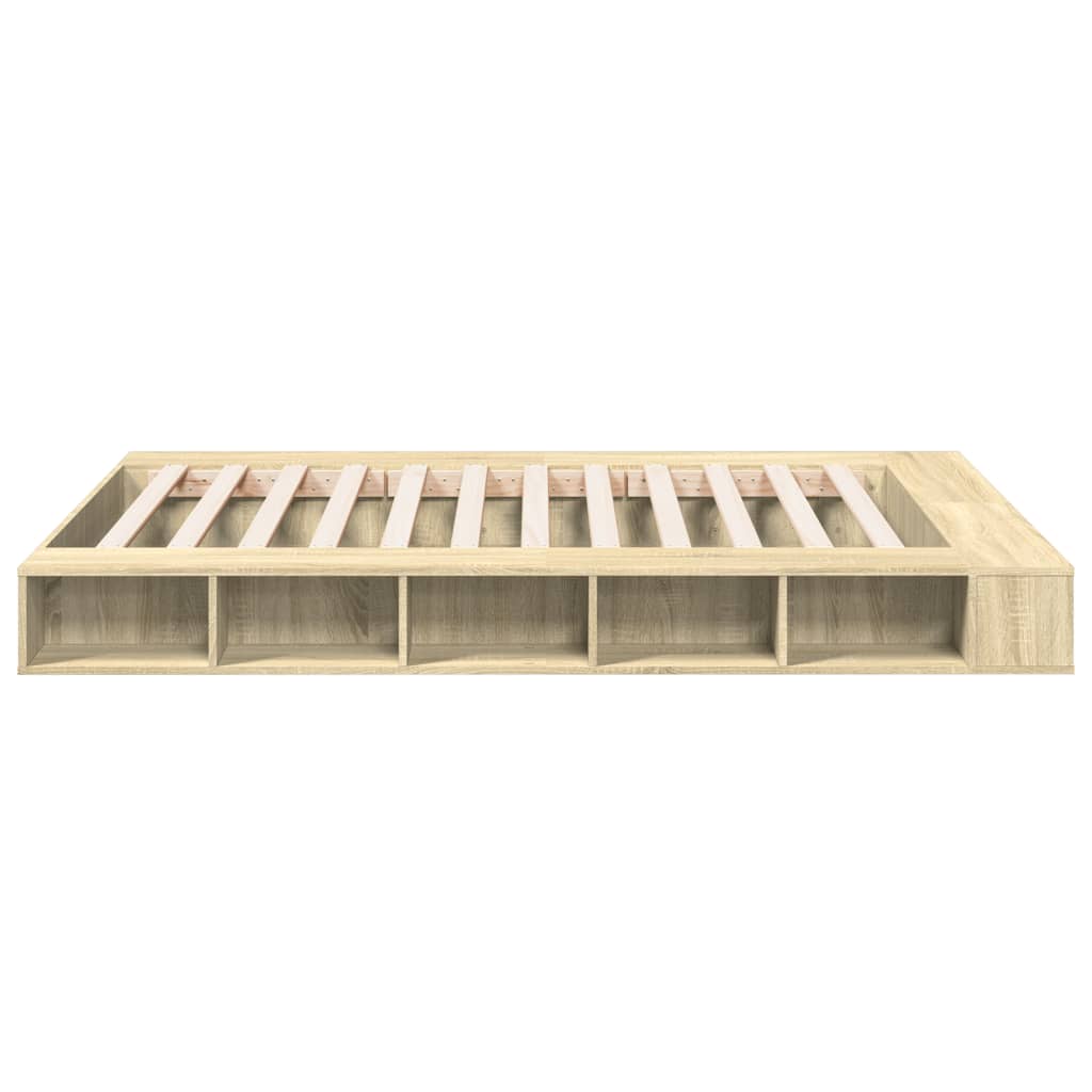 Bed Frame without Mattress Sonoma Oak 140x200 cm