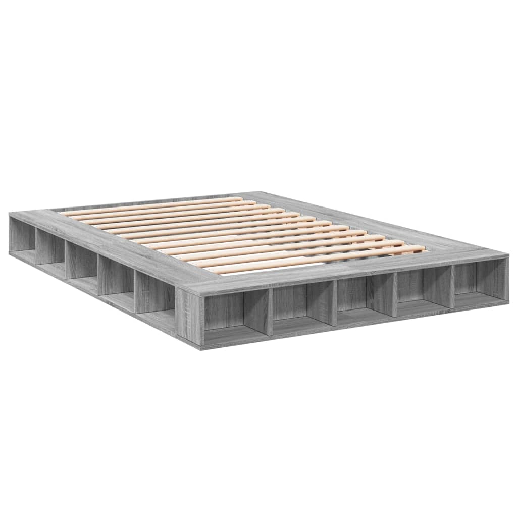 Bed Frame without Mattress Grey Sonoma 140x200 cm