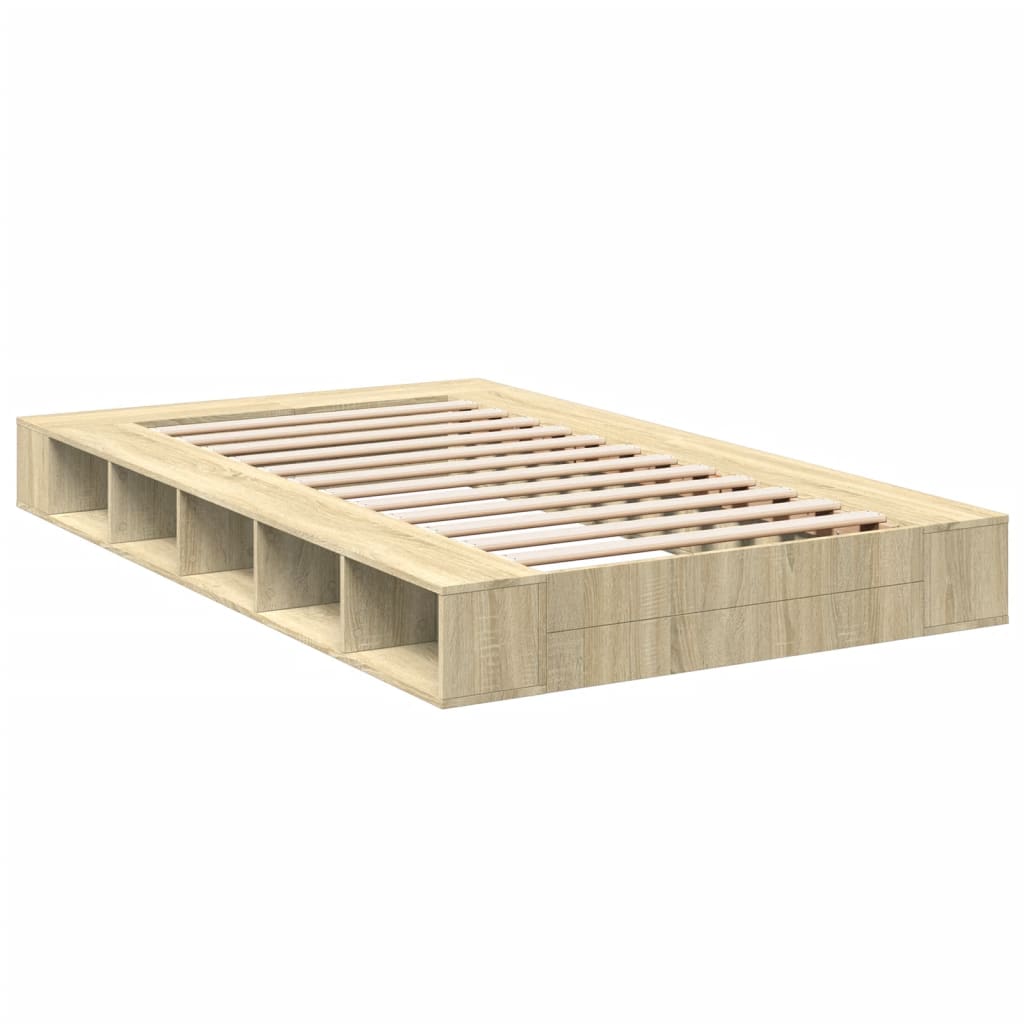 Bed Frame without Mattress Sonoma Oak 120x200 cm