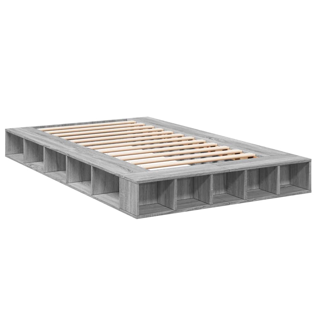 Bed Frame without Mattress Grey Sonoma 140x190 cm