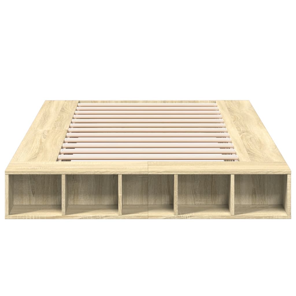 Bed Frame without Mattress Sonoma Oak 135x190 cm Double