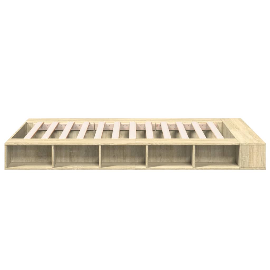 Bed Frame without Mattress Sonoma Oak 135x190 cm Double