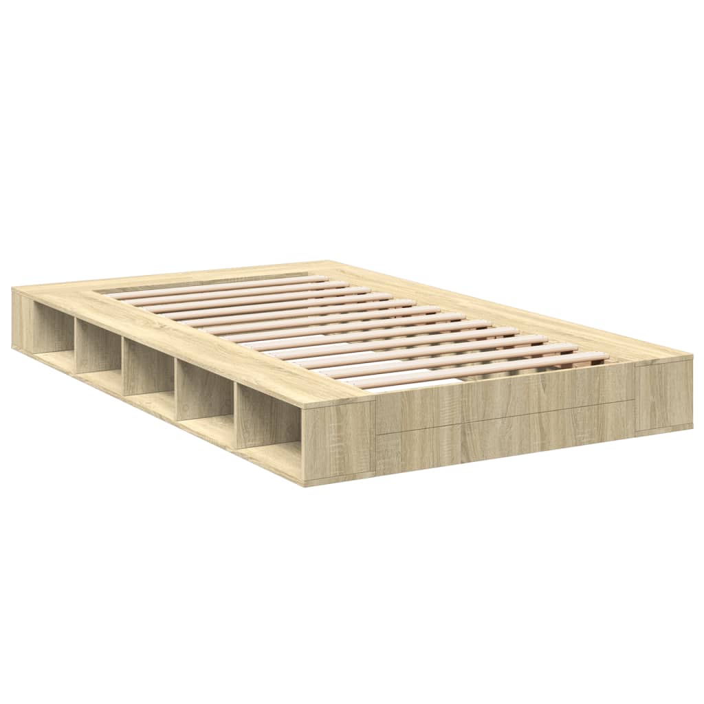 Bed Frame without Mattress Sonoma Oak 135x190 cm Double