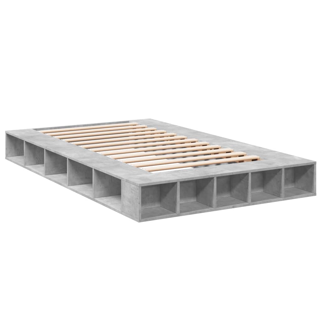 Bed Frame without Mattress Concrete Grey 135x190 cm Double