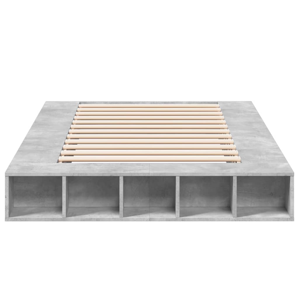 Bed Frame without Mattress Concrete Grey 135x190 cm Double