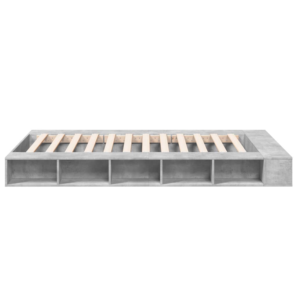 Bed Frame without Mattress Concrete Grey 135x190 cm Double